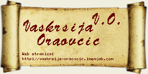 Vaskrsija Oraovčić vizit kartica